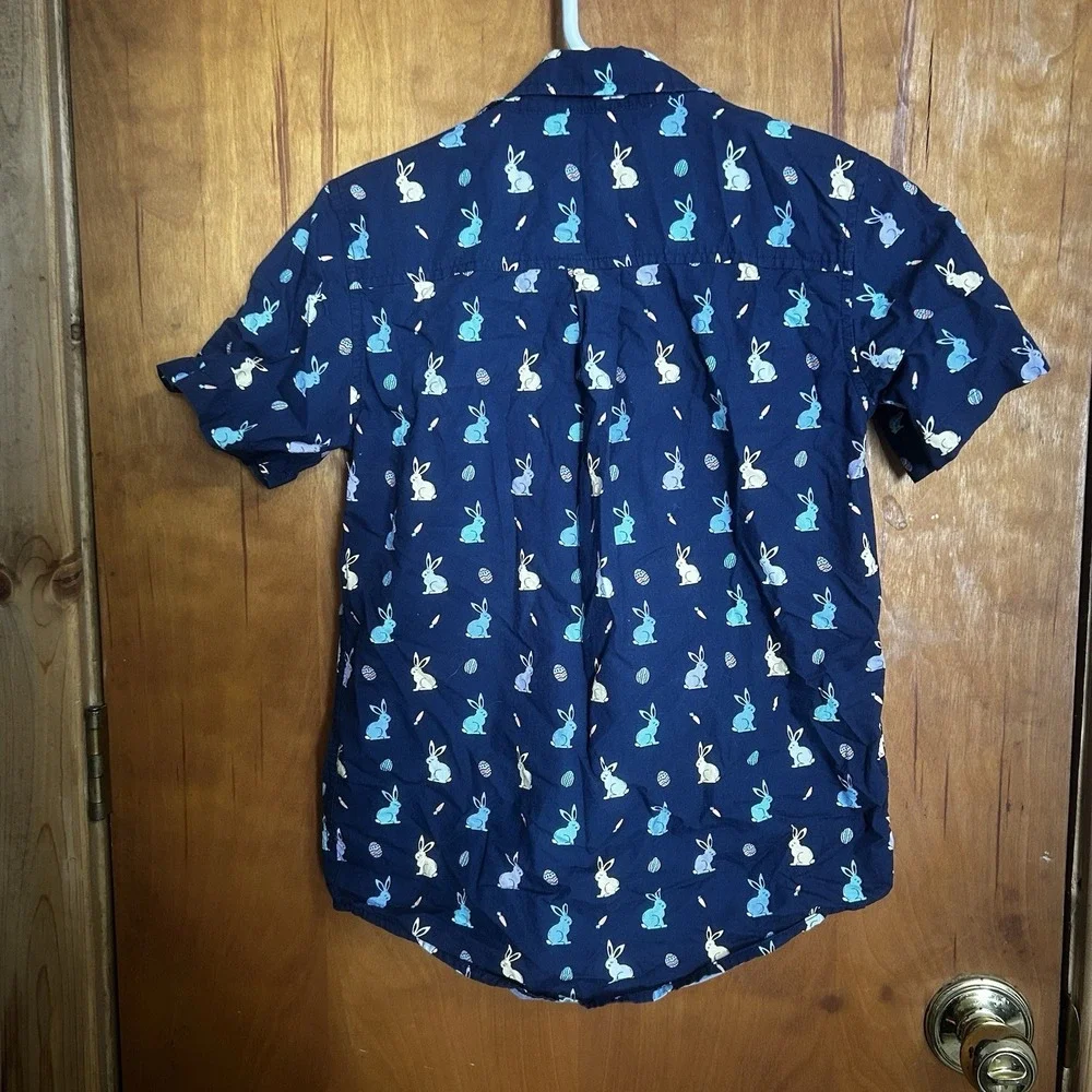 THE CHILDRENS PLACE Boys Navy And Pastel Button Down Shirt Sz XL 14‎